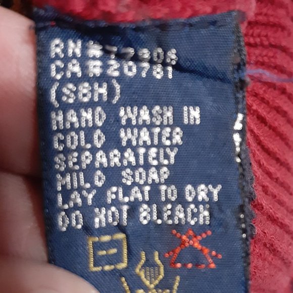 VTG 90's Tommy Hilfiger Men's Heavy Cotton Sweater Striped Color Block Size L - Picture 4 of 7